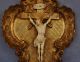 Antikes Kruzifix Christus Aus Bein In Geschnitztem Holzrahmen Beinarbeit 18.  Jhdt Beinarbeiten Bild 1