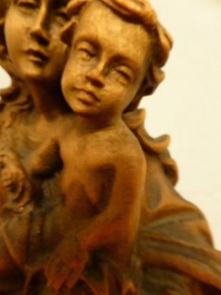 Alte Geschnitzte Holzfigur Maria/kind Liebes Freundliches Gesicht SchÖne Patina Bild