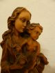 Alte Geschnitzte Holzfigur Maria/kind Liebes Freundliches Gesicht SchÖne Patina Holzarbeiten Bild 6