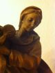 Große Holzfigur Madonna Maria Baby Jesuskind Echtholz Handarbeit,  Wandhalterug Holzarbeiten Bild 8