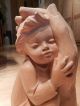 Schützende Hand Kind Selten 28cm Top Geschenk Skulptur Holzfigur Handgeschnitzt 1950-1999 Bild 5
