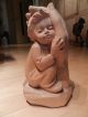 Schützende Hand Kind Selten 28cm Top Geschenk Skulptur Holzfigur Handgeschnitzt 1950-1999 Bild 6