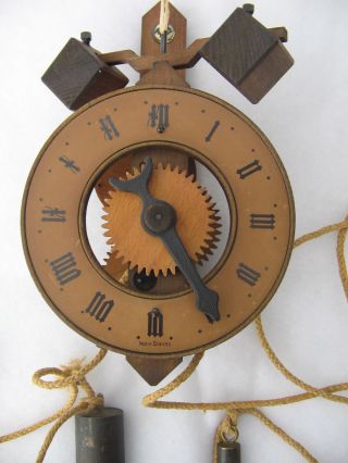 Alte Holz Uhr Buco Baumann Swiss Wanduhr Holzuhr Pendeluhr Zeiger Uhrwerk Top Bild