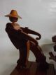 2 Wunderschöne Buchstützen Holz Flößer Mit Ruder Gemarkt Ecuador Internationale Antiq. & Kunst Bild 5