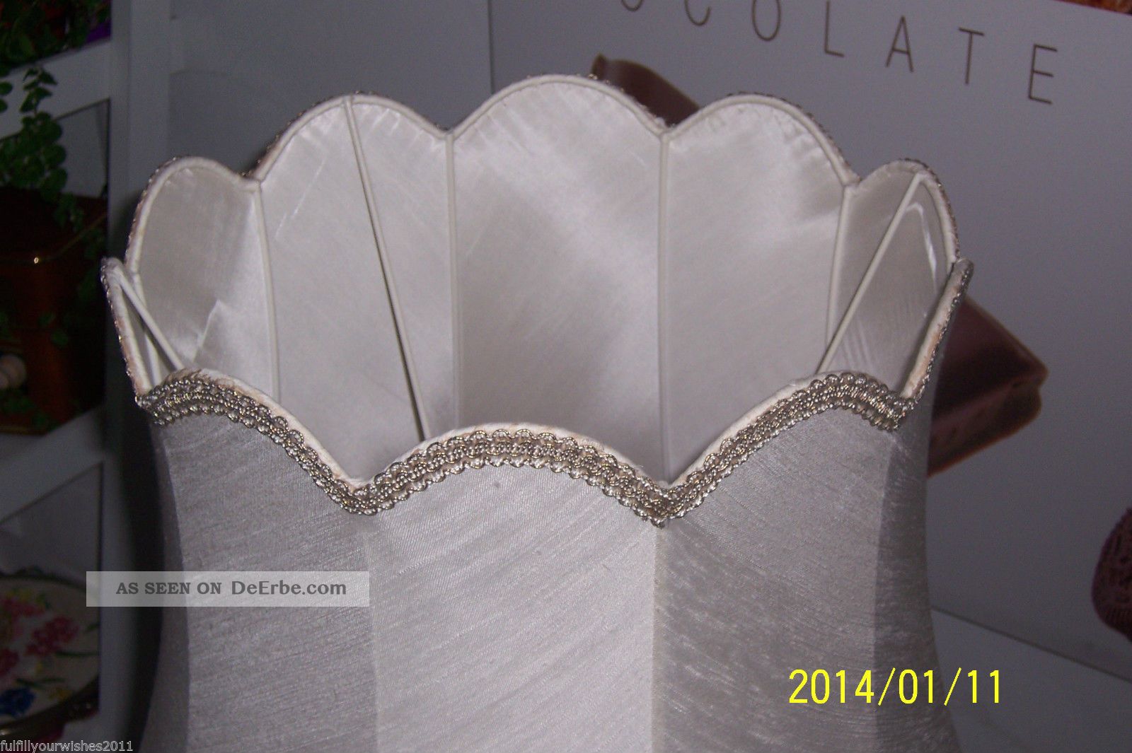 Prunkvolle Stehlampe Lampe Aus Holz Weiss - Gold