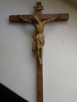 Antikes Kruzifix Mit Geschnitztem Korpus Sehr Alt Antikes Kreuz Bild
