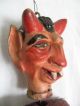 Uralter Großer Hölzerner Krampus – Teufel Marionette Um 1840 Puppen & Zubehör Bild 9