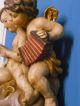 Große Holzschnitzerei 36 Cm. ,  2 Engel Musizierend,  Südtirol Selten Skulpturen & Kruzifixe Bild 4