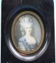 Sehr Feine Miniatur Auf Bein Gemalt Signiert Um 1900 Schöne Herrschaftliche Dame Beinarbeiten Bild 1