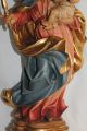 Holz Geschnitzte Hl.  Madonna Mit Kind Gold Und Bunt Gefasst 32 - 38 Cm Mit Sockel Skulpturen & Kruzifixe Bild 2