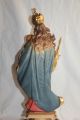 Holz Geschnitzte Hl.  Madonna Mit Kind Gold Und Bunt Gefasst 32 - 38 Cm Mit Sockel Skulpturen & Kruzifixe Bild 4