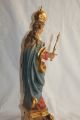 Holz Geschnitzte Hl.  Madonna Mit Kind Gold Und Bunt Gefasst 32 - 38 Cm Mit Sockel Skulpturen & Kruzifixe Bild 5