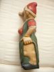 Geschnitzte Alte Holz Figur Farbig Gefasst Oma Schnitzerei 49 Cm Antike Bild 4