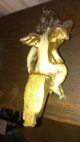 Putto Antik Paar Barock Engel Craquele Skulptur Schnitzerei Heiligenfigur Holzarbeiten Bild 4