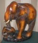 Älterer Indischer Elefant Mit Kind - Aus Mahagoniholz,  Schön Verarbeitet - 6 Kg Holzarbeiten Bild 1