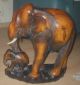 Älterer Indischer Elefant Mit Kind - Aus Mahagoniholz,  Schön Verarbeitet - 6 Kg Holzarbeiten Bild 5