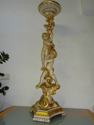 Holz Säule Putte Putto Skulptur Skulpture 113 Cm Design & Stil Religiös Engel Bild