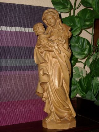 Holzfigur - Heiligenfigur - Madonna Mit Kind - Bayern - Geschnitzt - Deko - Bild