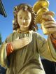 Antik Holz Engel Betend Kirche Geschnitzt Sockel Heiligen Figur Statute Leuchter Vor 1900 Bild 2