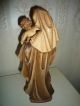 Alte Skulptur Madonna Mit Kind,  Holz Geschnitzt,  Marien Statue,  Nachlass Skulpturen & Kruzifixe Bild 2