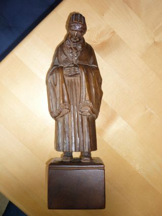Alte Holzfigur Geschnitzt Alte Frau Großmutter Oma Ca.  550 Gramm,  Heiligenfigur? Bild