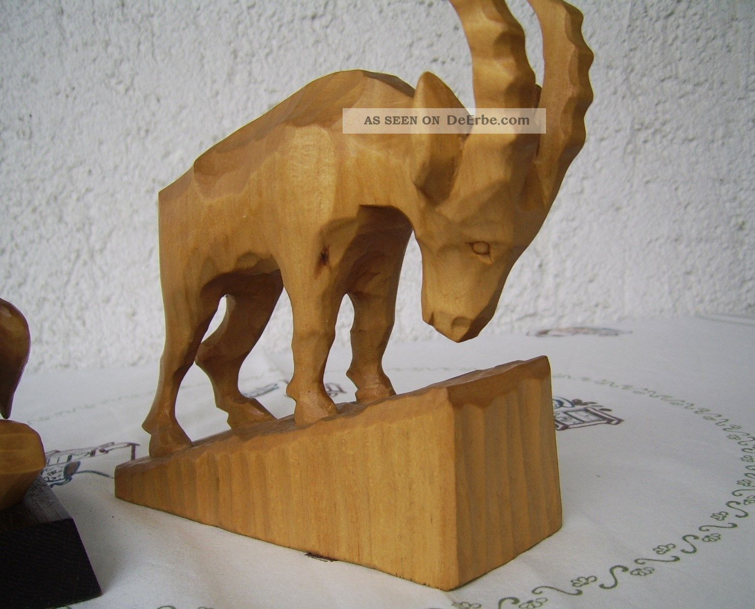 2 Tier Holzfiguren Auerhahn Und Gamsbock Holz Geschnitzt