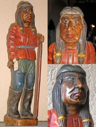 Apachenhäuptling Cochise - Holz - Handgeschnitzt/handbemalt - Usa/arizona - 50cm Bild