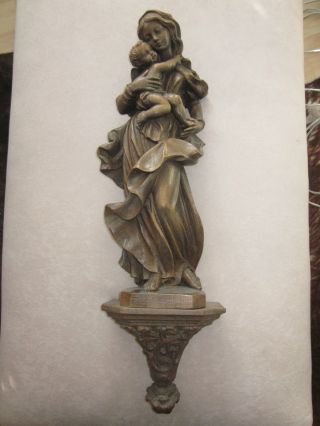 Madonna/figur/statue/eiche/handgeschnitzt/massiv/gesamthöhe Ca.  72cm/filigran,  Top Bild