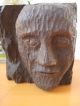 Portrait Aus Holz Geschnitzt Kopf Büste Charakter Maske Ca.  40er Jahre Holzarbeiten Bild 3