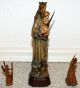 Alte Holzfigur Schnitzarbeit Madonna Mit Kind 20 Cm Hoch,  2 Holz Engel Holzarbeiten Bild 2