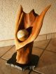 Skulptur - Targan,  Apfelholzskulptur,  Sculpture,  Applewood,  Onyx Marmor Kugel Ab 2000 Bild 3