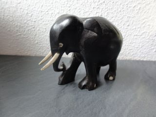 Kleiner Elefant Figur Afrika Schwarzes Holz Ebenholz? Bild