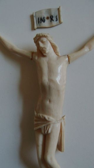 Rar,  Alter Christus Aus Bein Um 1850,  Christ En Os,  Bone Bild