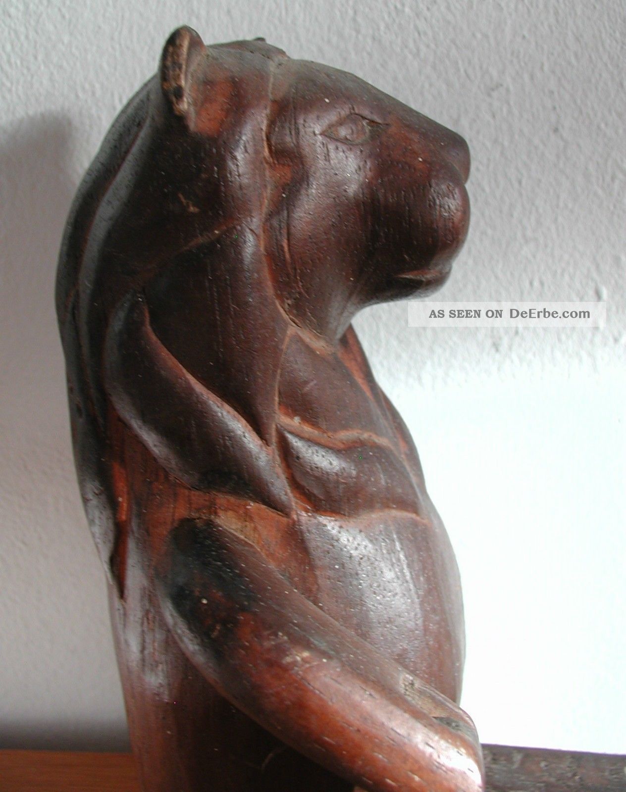 Holz Skulptur Löwe Figur Marionette Schnitzerei Art Deco Black Forest German Vor 1900 Bild