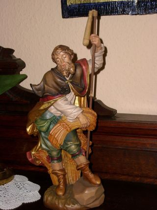 Holzfigur - Heiligenfigur - Heiliger Isidor - Coloriert - Geschnitzt - Südtirol? - 33cm Bild
