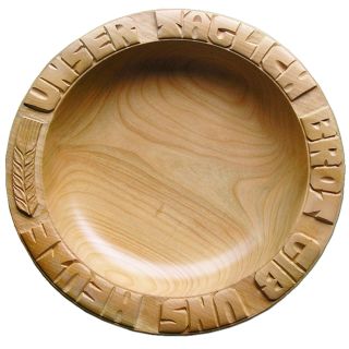 Neu: Ahorn 31 Cm Holzteller Brotteller Unser Täglich Brot Gib Uns Heute Teller Bild