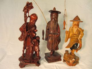 3 Asiatische Holzfiguren Bild