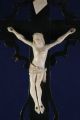 Holzkreuz Mit Beinarbeit Jesus,  Totenkopf,  Knochen Und Irni 18 - 19 Jhd. Skulpturen & Kruzifixe Bild 1