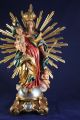 Holz Geschnitzte Heiligenfigur Strahlenmadonna Gold Und Bunt Gefasst 40 Cm Skulpturen & Kruzifixe Bild 11