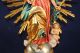 Holz Geschnitzte Heiligenfigur Strahlenmadonna Gold Und Bunt Gefasst 40 Cm Skulpturen & Kruzifixe Bild 3