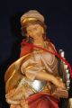 Holz Geschnitzte Heiligenfigur Hl.  Cäeilia Gold Und Bunt Gefasst Lepi L Skulpturen & Kruzifixe Bild 1