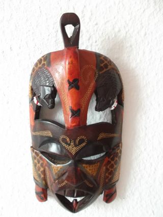 Afrikanische Holzmaske Wandmaske Afrika Kultur Maske Holz Handarbeit Bild