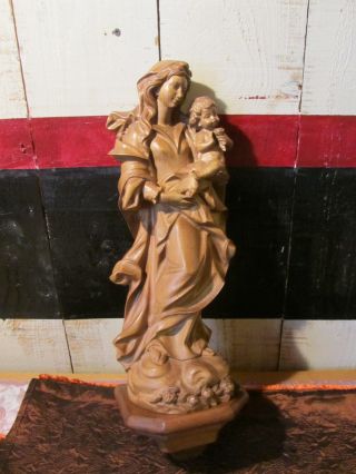 Madonna Holzfigur Nebelhorn Holz - Schnitzerei Alois Ohmeyer Allgäu Heiligenfigur Bild