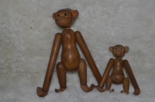 2 ältere Holz Affen Bild