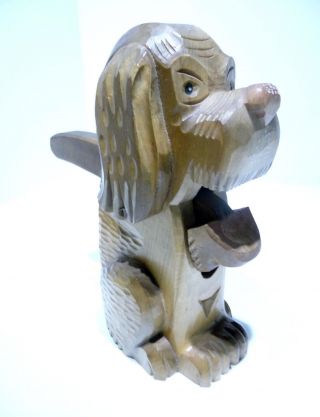 Alter Nußknacker Holz Hund Geschnitzt Top Bild