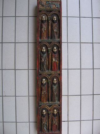 Holzrelief,  Wandrelief,  8 Apostel,  Koloriert,  Holzschnitzerei,  Starker Ausdruck Bild