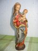 Wunderschöner Handgeschnitzter Madonna Mit Kind - Holz - Holzfigur Holzarbeiten Bild 3