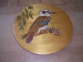 Holz Wandteller Handgemalter Vogel Australien Signiert G.  E.  Grambau (siehe Bilder) Bild
