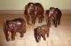 Elefantenfamilie 4 - Teilig Teak - Holz,  6,  8,  11,  13cm Groß,  60er Jahre Holzarbeiten Bild 1