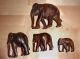 Elefantenfamilie 4 - Teilig Teak - Holz,  6,  8,  11,  13cm Groß,  60er Jahre Holzarbeiten Bild 2